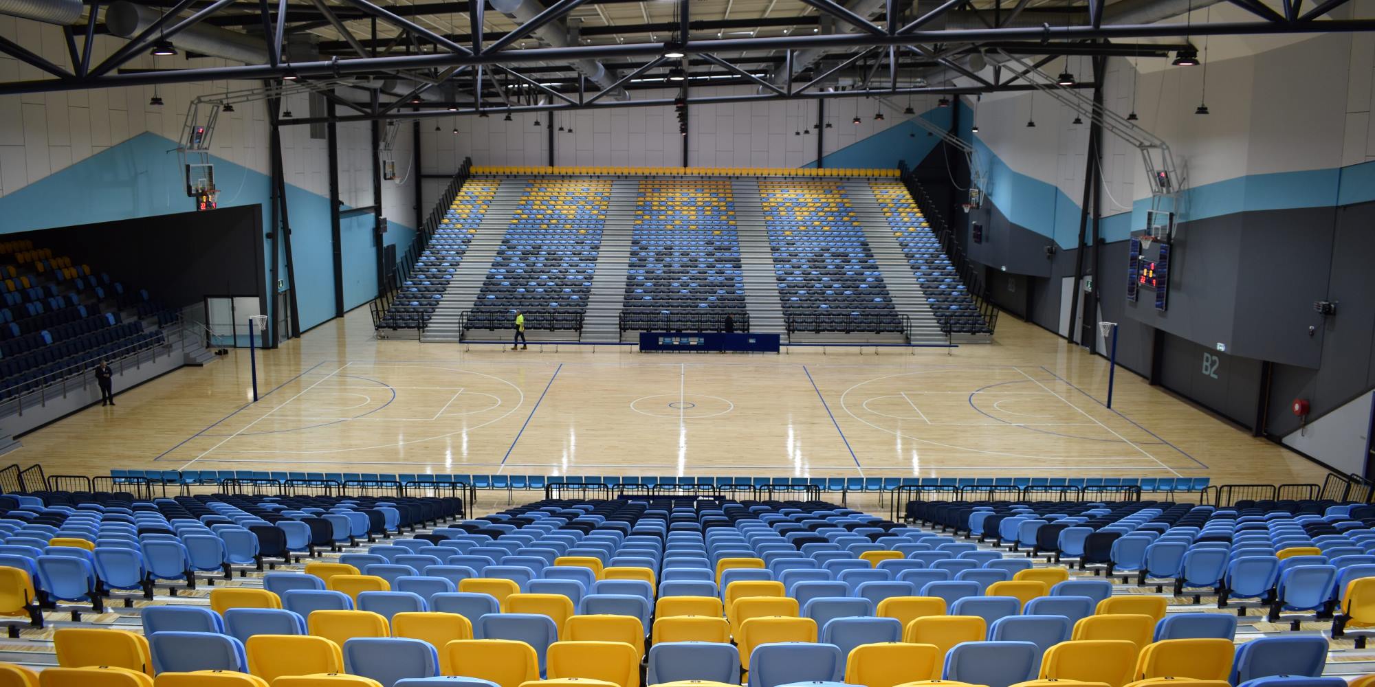 An indoor basketball court at the Ballarat Sports Event Centre