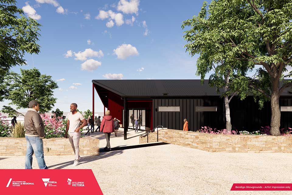 Artist's impression of the Bendigo Showgrounds pavilion.