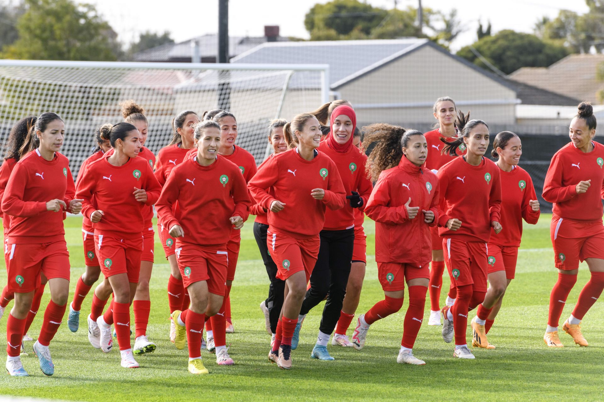 Morocco team train at the Fifa Women's World Cup