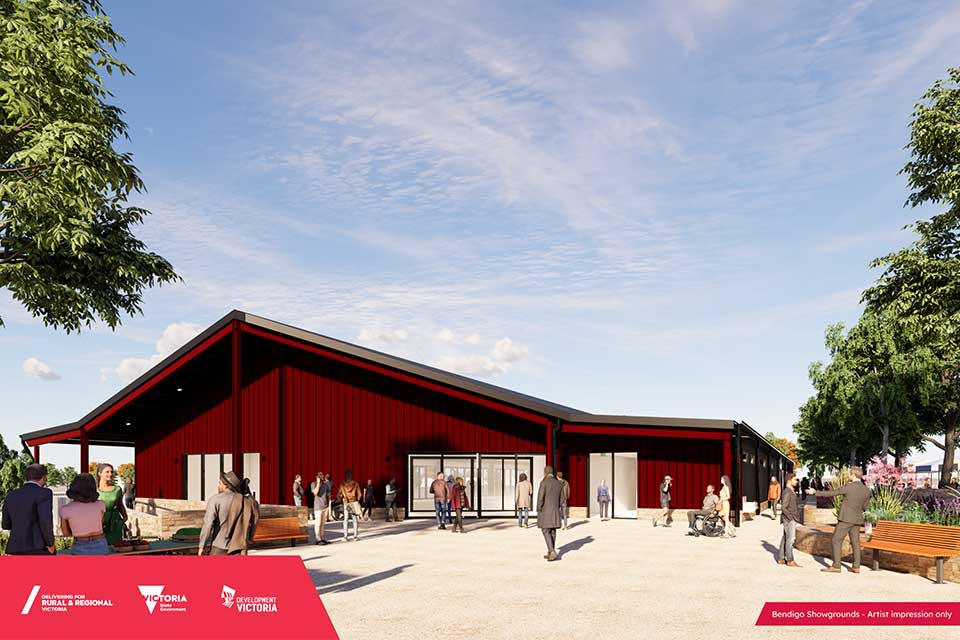 Artist's impression of the Bendigo Showgrounds pavilion.