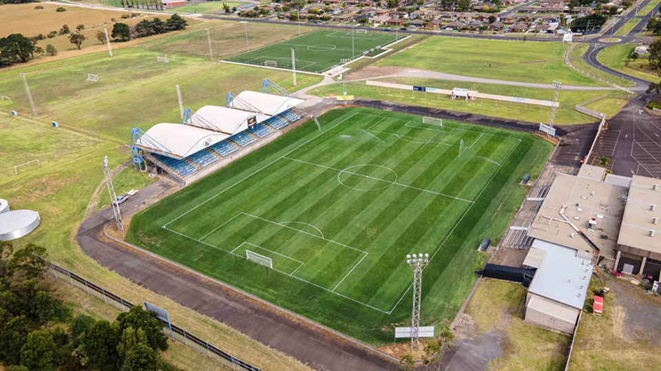 Aerial view of the Gippsland Sport and Entertainment Park.