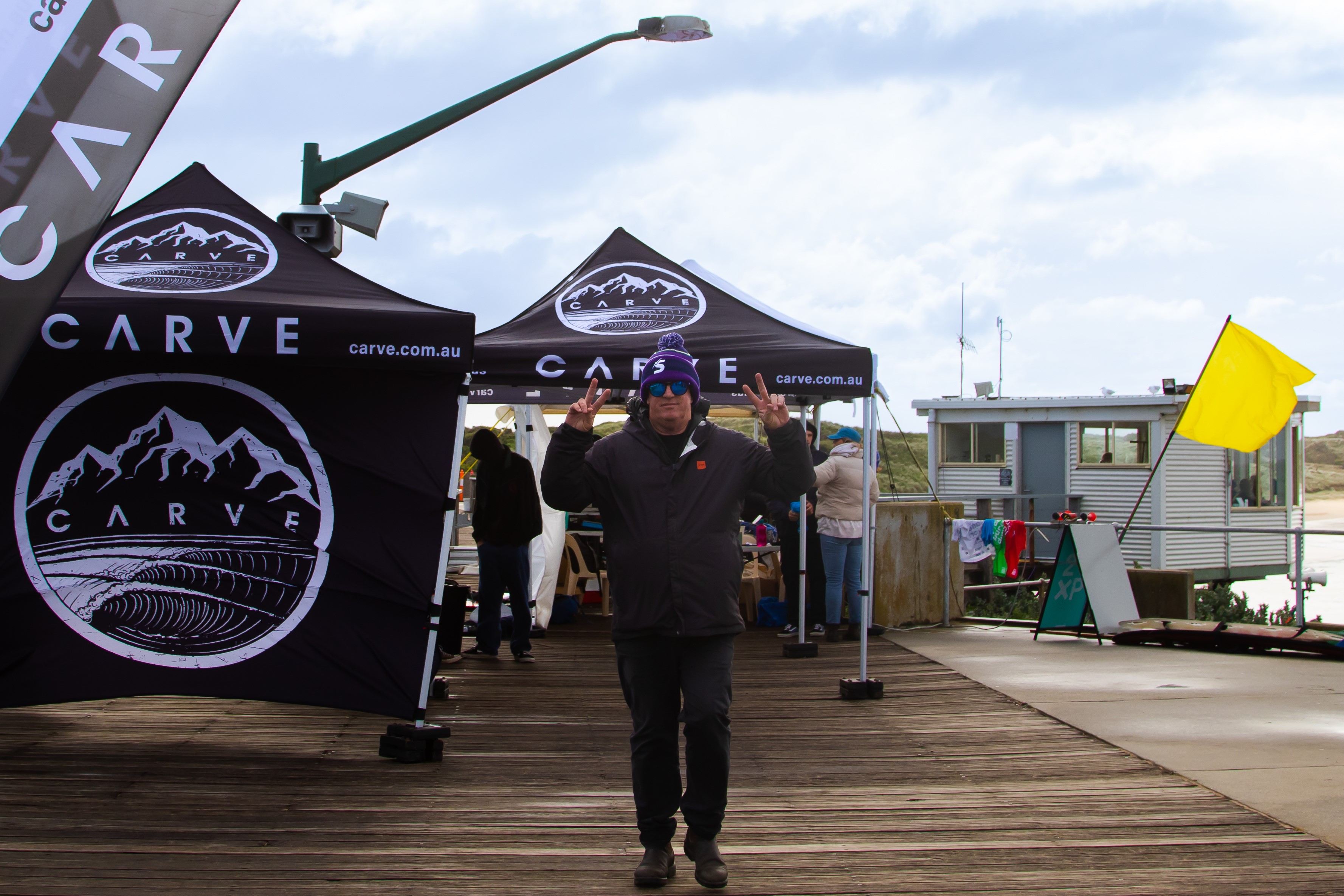 Peter Murphy from Surfing Victoria on assignment in Phillip Island