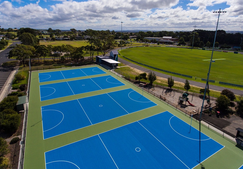 Aerial shot of Wonthaggi Recreation Reserve 