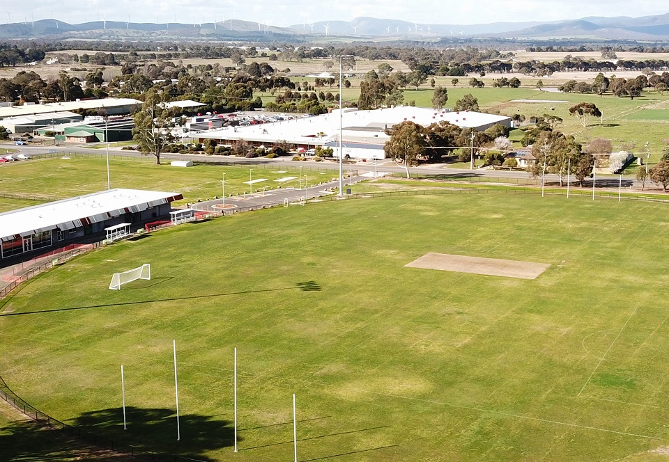 Aerial shot of Gordon Street Reserve in Ararat 