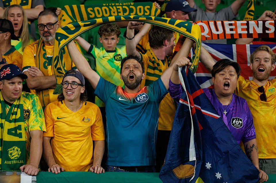 Scenes of a soccer crowd at Melbourne Park