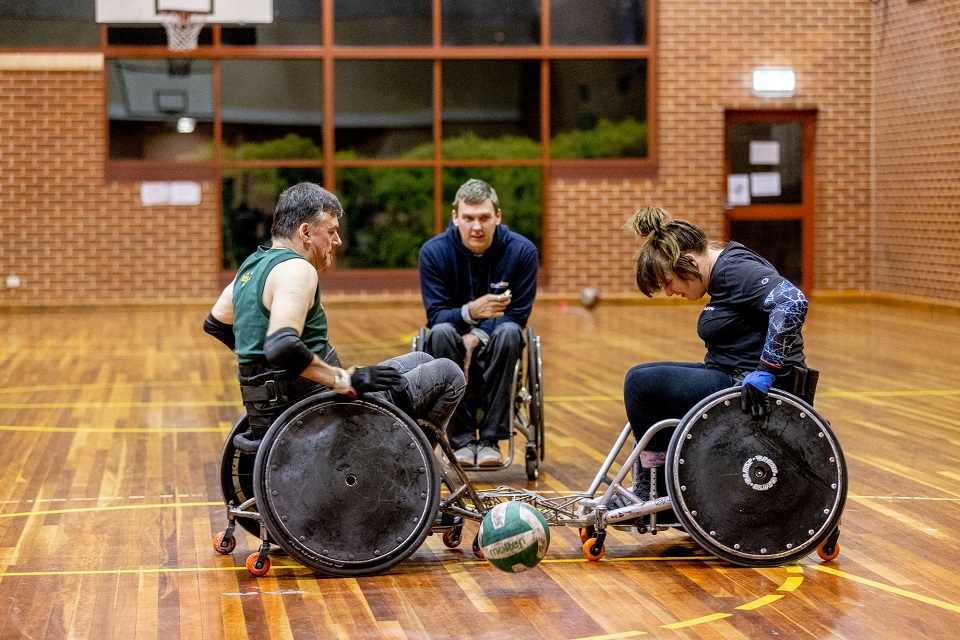 Indoor wheelchair rugby game