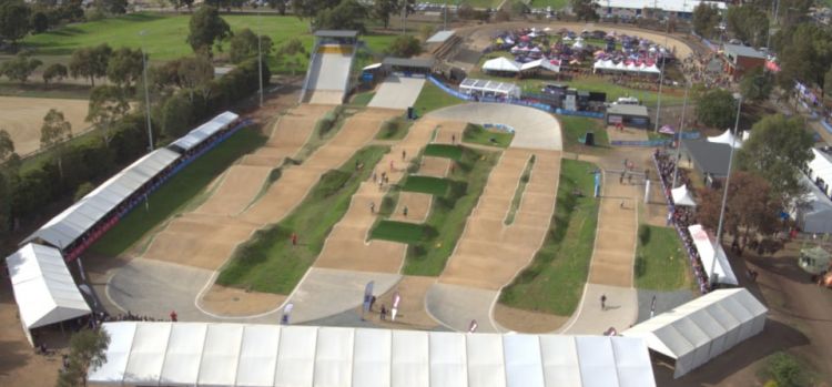 Artists Impression of an aerial view of Shepparton BMX Club.