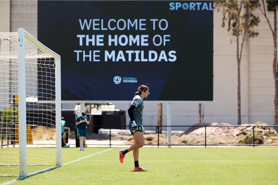 Matildas enjoying the state-of-the-art facilities at Home of the Matildas.