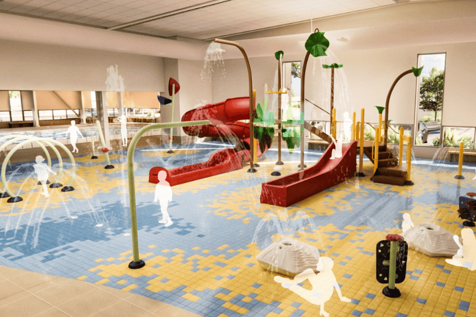 Artist impression drawing of what indoor splash would look like