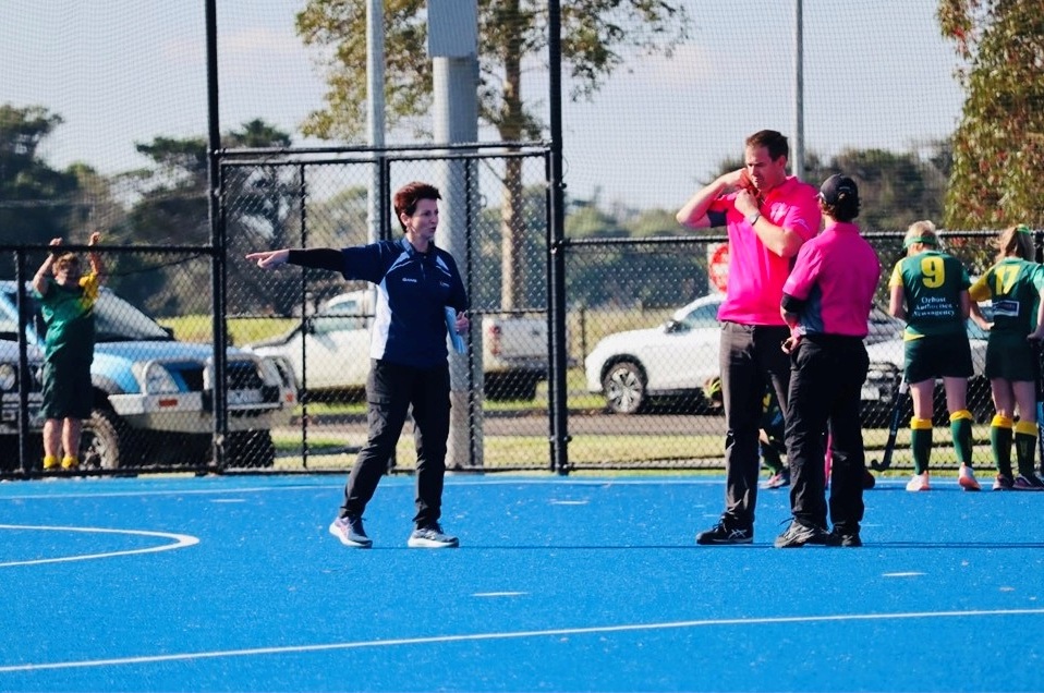 Aisha Alim Gippsland Umpire Regional Zone Developer directing umpires
