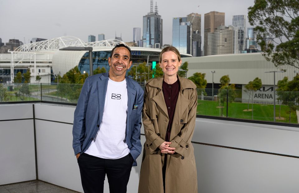 Eddie Betts with his partner Anna Scullie, the founders of the Eddie Betts Foundation.