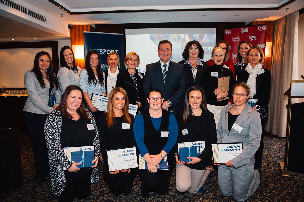 Graduates from the Victorian Government Vicsport female leadership development program LEAP and LEAD.