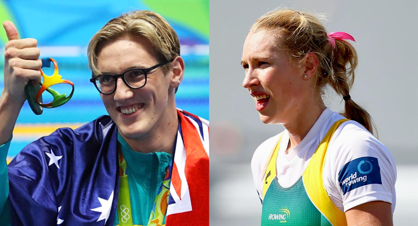 Mack Horton OAM, 2016 Victorian male athlete of the year and Kim Brennan AM, 2016 Victorian female athlete of the year